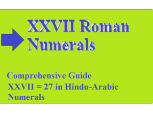 xxvii roman numerals
