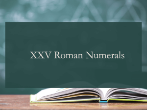 xxv roman numerals